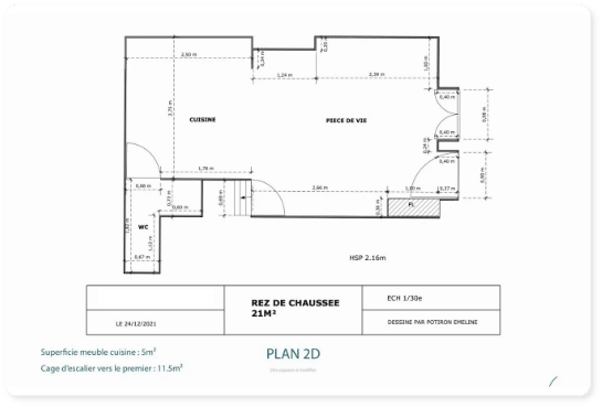 Amenagement-Location-meublee-Plan 2D