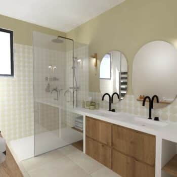 Salle d’eau au style vintage